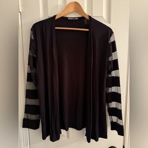 Black Top with Sheer Sleeves